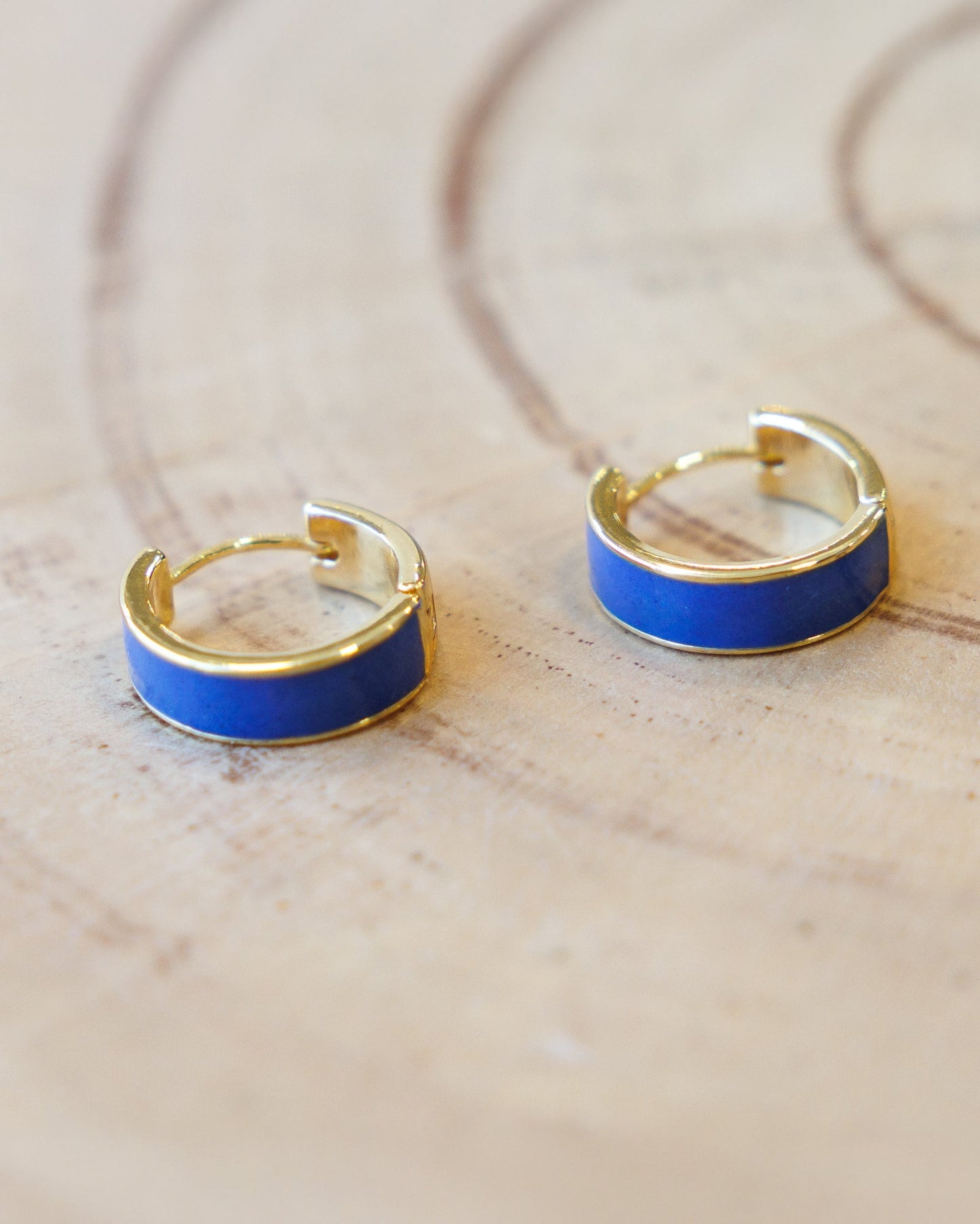 Blue Moon Huggie Hoops