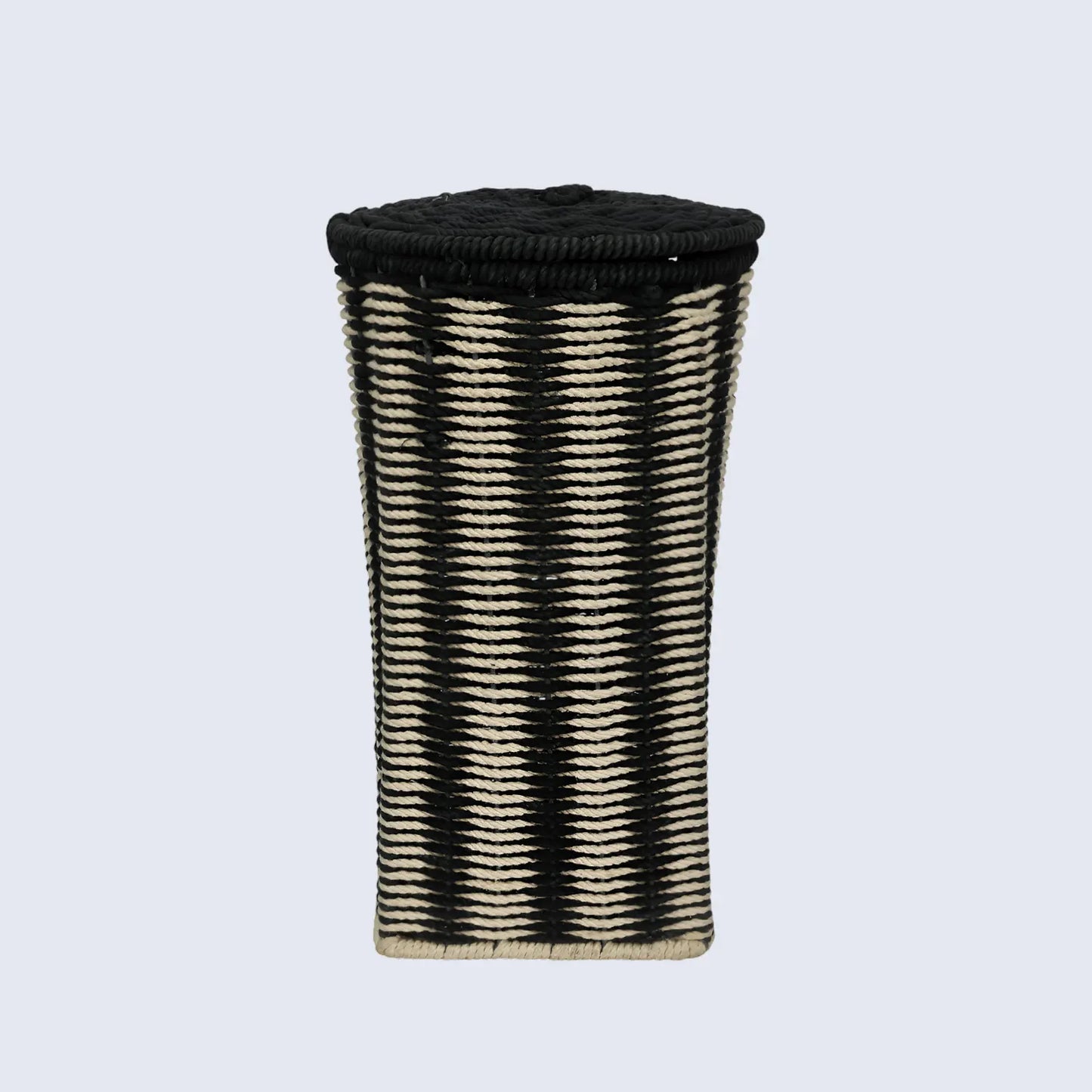 woven-beige-black-laundry-basket-with-handles-11x18