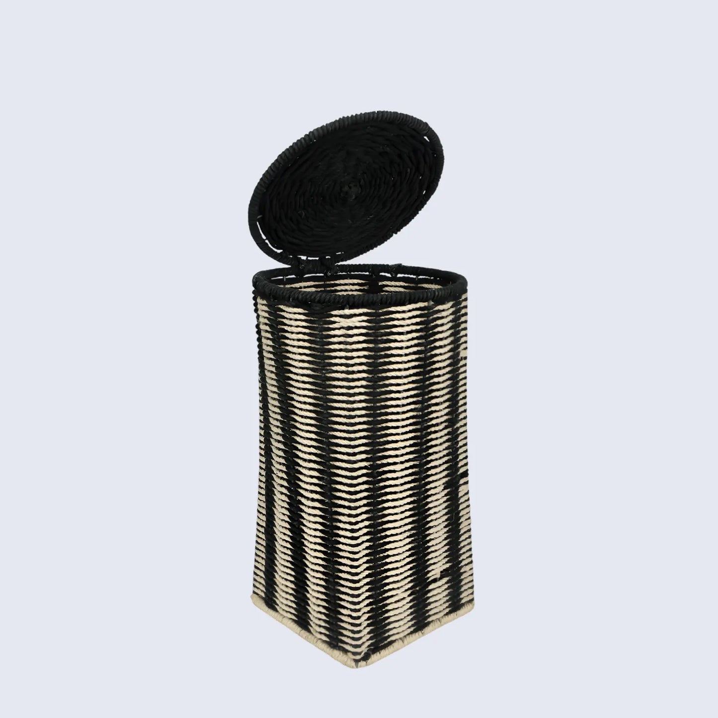 woven-beige-black-laundry-basket-with-handles-11x18