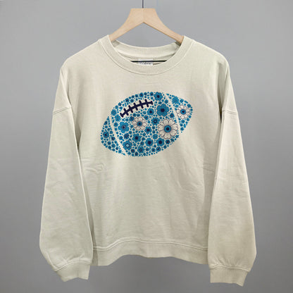 Floral Football Blue