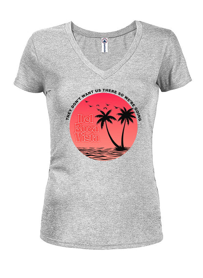 Del Boca Vista Circle Juniors V Neck T-Shirt