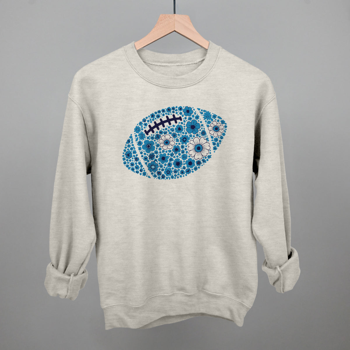 Floral Football Blue