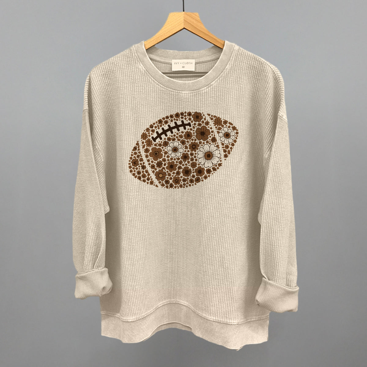 Floral Football Brown