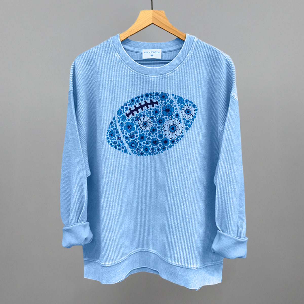 Floral Football Blue