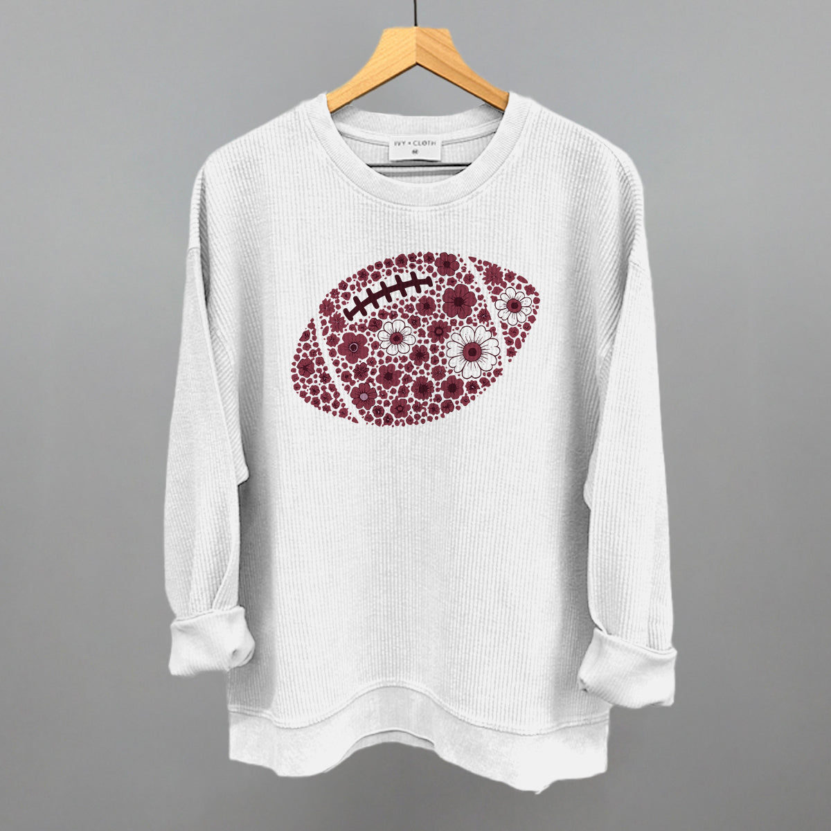 Floral Football Maroon