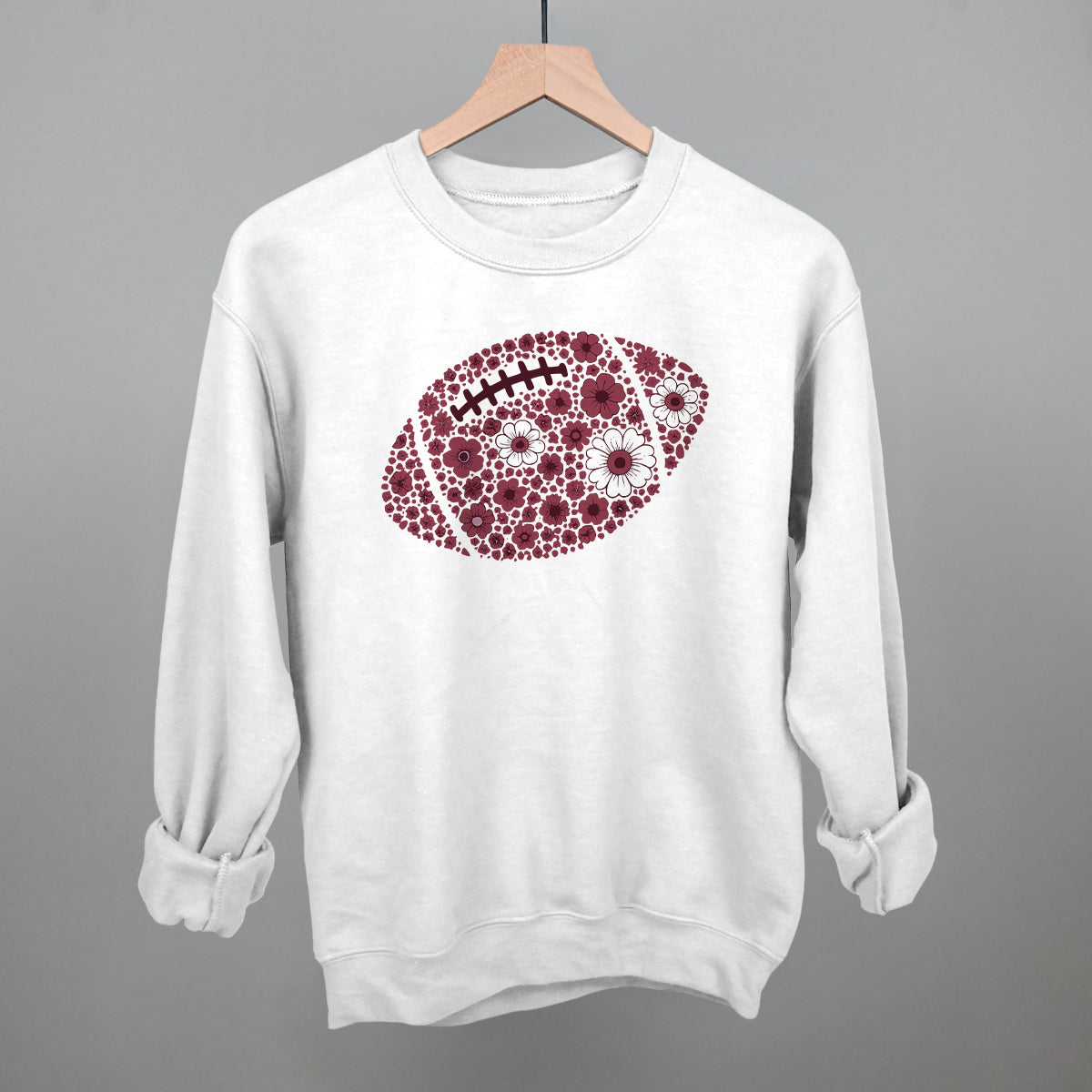Floral Football Maroon