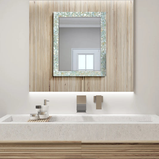 Make To Order Mother Of Pearl Green Mirror - 16x20 inches
