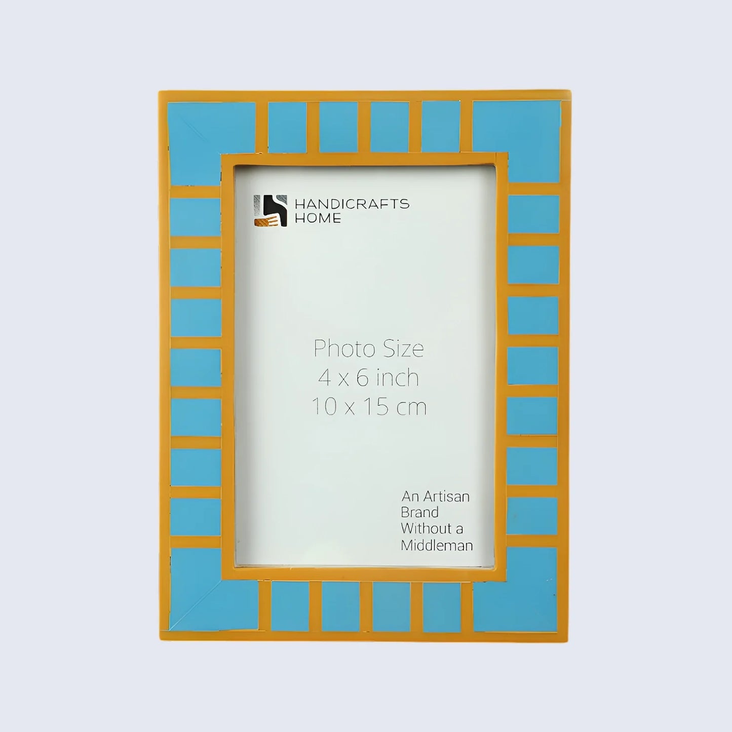 Turquoise Resin Inlay Picture Frame | Classic Block Stripe | 4x6 5x7