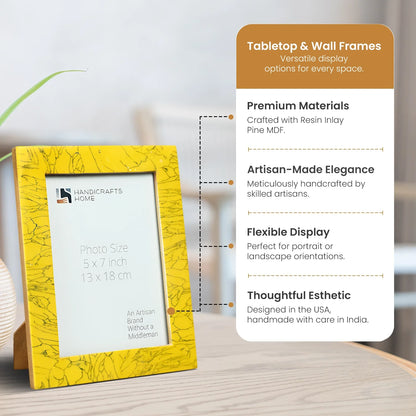 Yellow Resin Inlay Picture Frame | Sunstone Collection | 5x7