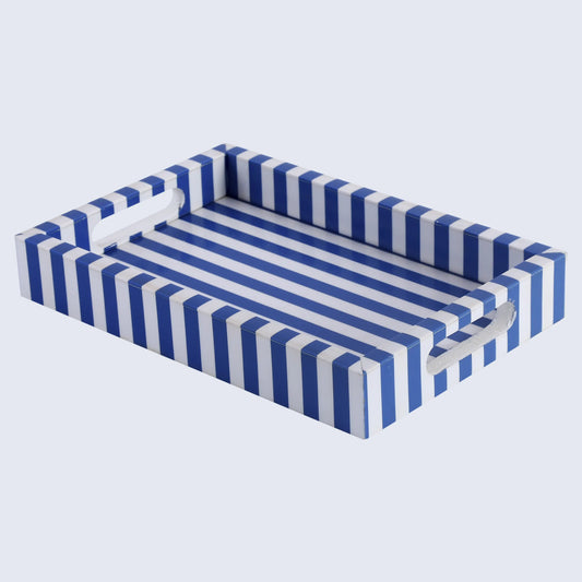 Riviera Elance Blue White Decorative Vanity Tray 12x8